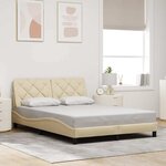 vidaXL Cadre de lit sans matelas crème 140x200 cm tissu