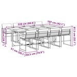 vidaXL Ensemble à manger de jardin avec coussins 9 Pièces blanc textilène
