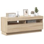 vidaXL Meuble TV avec lumières LED chêne sonoma 100x35x40 cm