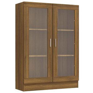 vidaXL Armoire à vitrine Chêne brun 82 5x30 5x115cm Bois d'ingénierie