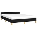 vidaXL Cadre de lit sans matelas noir 140x200 cm tissu