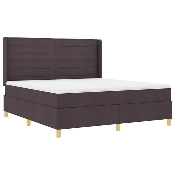 vidaXL Lit à ressorts avec matelas Marron 140 x 200 cm tissu