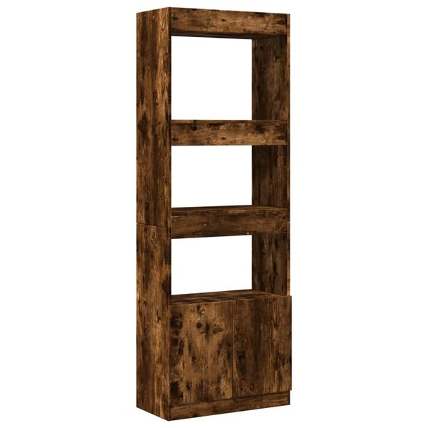 vidaXL Buffet haut 63x33x180 cm chêne fumé bois d'ingénierie