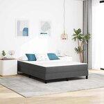 vidaXL Matelas de Lit avec matelas Gris 140 x 190 cm tissu