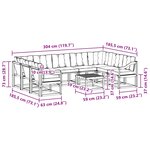vidaXL Ensemble de canapés d'extérieur 10 pc Naturel et Noir