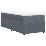 vidaXL Sommier à lattes de lit et matelas Gris foncé 90x190 cm Velours