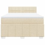 vidaXL Sommier à lattes de lit avec matelas Crème 140x200 cm Tissu