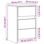 vidaXL Armoire de chevet avec lumières LED chêne sonoma