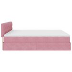vidaXL Cadre de lit ottoman avec matelas rose 160x200 cm velours