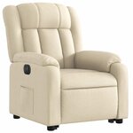 vidaXL Fauteuil inclinable électrique crème tissu
