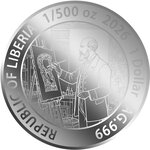 Pièce de monnaie en Argent 1 Dollar g 0.062 (1/500 oz) Millésime 2026 LADY WITH A FAN 1/500 (PRÉCOMMANDE)