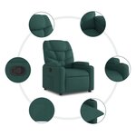 vidaXL Fauteuil inclinable Vert foncé Tissu