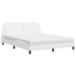 vidaXL Lit avec matelas Zadar blanc 160x200 cm similicuir