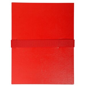 Chemise Extensible Balacron Sans Rabat Sangle Scratch - 24x32cm - Rouge - X 10 - Exacompta