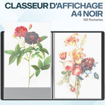 ACROPAQ Classeur d'Affichage A4 à 100 Pochettes- Classeur de présentation- Couverture en Polypropylène- Noir Résistant -