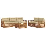 vidaXL Ensemble de canapés d'extérieur 6 Pièces Naturel et Beige