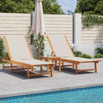 vidaXL Chaises longues lot de 2 gris bois acacia solide et textilène