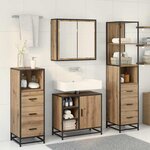 vidaXL Ensemble de mobilier de salle de bain 4 Pièces chêne artisanal