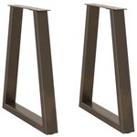 vidaXL Pieds de table à manger en forme de V  2 pièces  acier naturel  60 x (72-73 3) cm