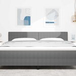 vidaXL Tête de lit LED avec tête de lit Gris clair 180 cm Polyester