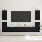 vidaXL Ensemble meuble TV Montage mural Chêne noir Bois d'ingénierie