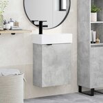 vidaXL Meuble de salle de bain avec robinet Gris béton