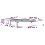 vidaXL Cadre de lit sans matelas cire marron 160x200cm bois pin massif