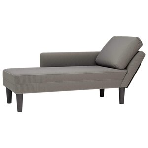 vidaXL Chaise longue avec coussin gris clair tissu en velours côtelé
