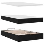 vidaXL Cadre de lit ottoman avec matelas noir 120x190 cm tissu