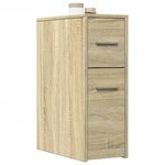 vidaXL Armoire de salle de bain étroite avec roulettes chêne sonoma