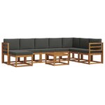 vidaXL Ensemble de canapés d'extérieur 9 pc Naturel et Anthracite