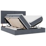 vidaXL Lit de Rangement avec stockage Gris foncé 180 x 200 cm Velours