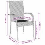 vidaXL Ensemble de salle à manger pour jardin 5 Pièces Gris Poly rotin