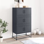 vidaXL Buffet anthracite 68 5x38 5x123 5 cm acier