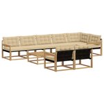 vidaXL Ensemble de canapés d'extérieur 9 pc Blanc et Beige
