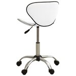 Chaise fauteuil siège de bureau informatique étude similicuir blanc 02_0023986