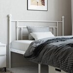 vidaXL Tête de lit métal blanc 100 cm