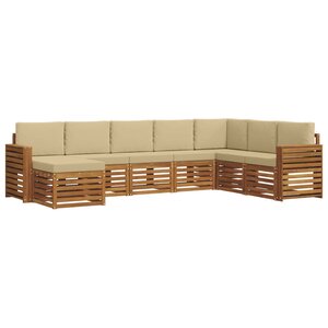 vidaXL Ensemble de canapés d'extérieur 8 Pièces Naturel et Beige