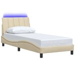 vidaXL Cadre de lit sans matelas Hanko crème 80x200 cm tissu