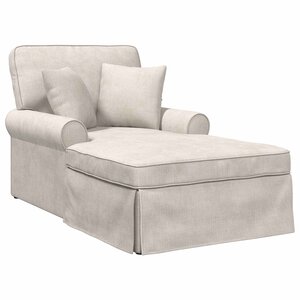 vidaXL Chaise lounge avec jupe Crème 157 x 91 x 91 cm ARES