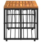 vidaXL Table de jardin Noir 80 x 40 x 40 cm Acier et Rattan Poly