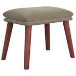 vidaXL Chaise de relaxation avec repose-pied Gris clair Velours