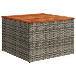 Ensemble de canapés de jardin de 7 pièces avec coussins gris poly rattan acacia