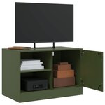 vidaXL Meubles TV 2 Pièces vert olive 67x39x44 cm acier