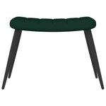 vidaXL Chaise de relaxation avec tabouret Vert foncé Velours