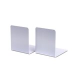 Lot de 2 Serre-livres métallique large 14 x 12 x 14 cm magnétique Argent MAUL