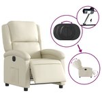 vidaXL Fauteuil inclinable électrique Crème Similicuir