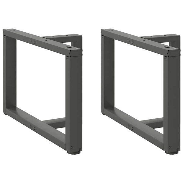 vidaXL Pieds de table basse en T  2 pièces  anthracite  60 x 25 x (42-43) cm  acier