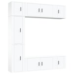 vidaXL Ensemble de meubles TV 7 Pièces Blanc Bois d'ingénierie
