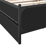 vidaXL Cadre de lit et tiroirs noir 120x190 cm bois d'ingénierie